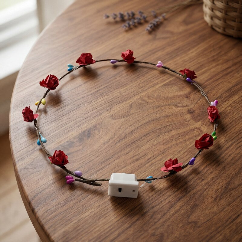 Haarkranz (Blinkend mit Rosen)