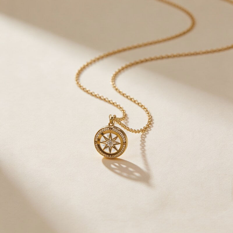 Andrea Berg – Exklusive Kompass-Kette in Gold mit funkelnden Details