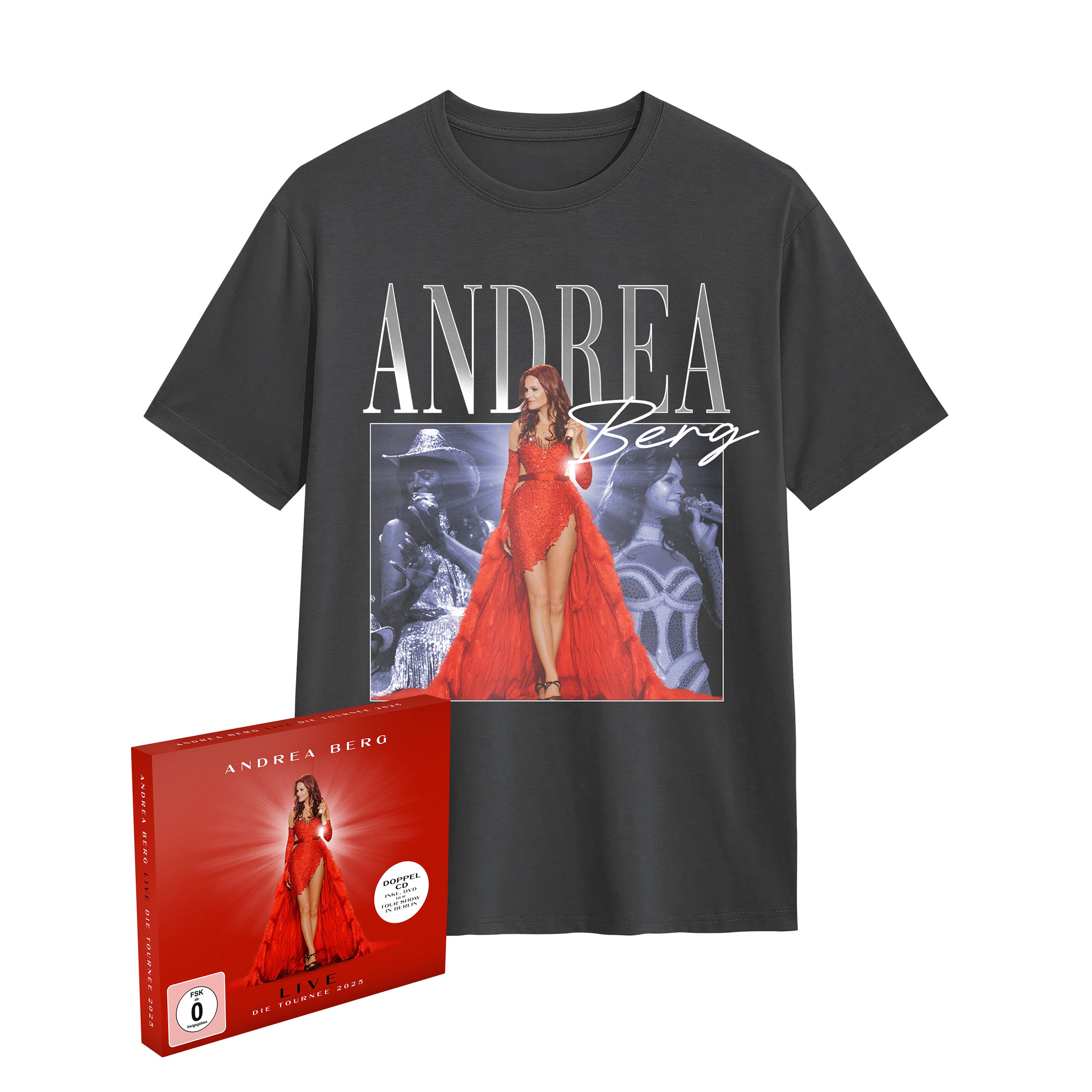 Andrea Berg: Live - Die Tournee 2025 - Bundle Doppel CD inkl. DVD (Premium Edition) & Shirt